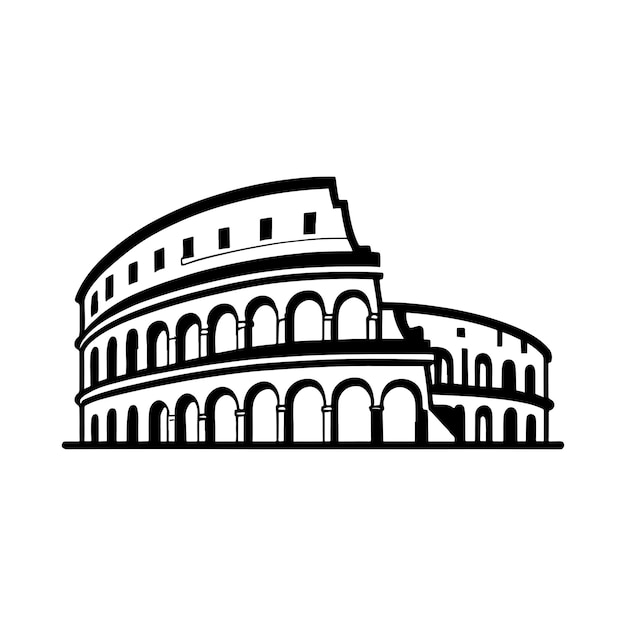 Ilustración en línea del coliseo de roma