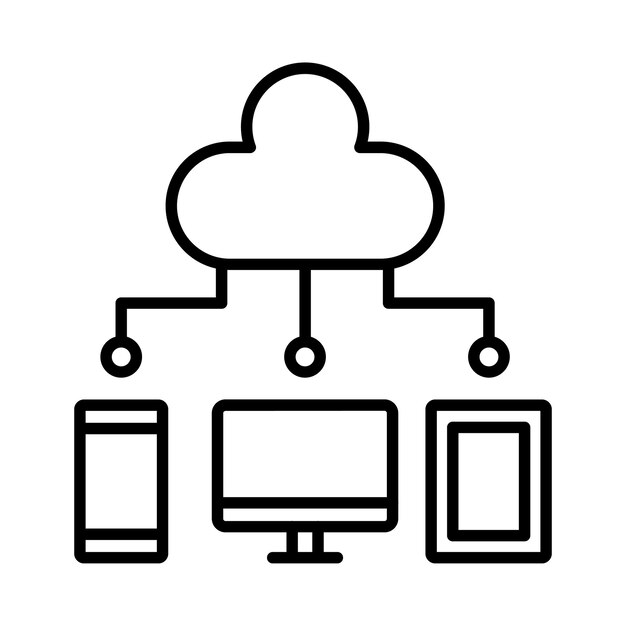 Vector ilustración de la línea de computación en la nube