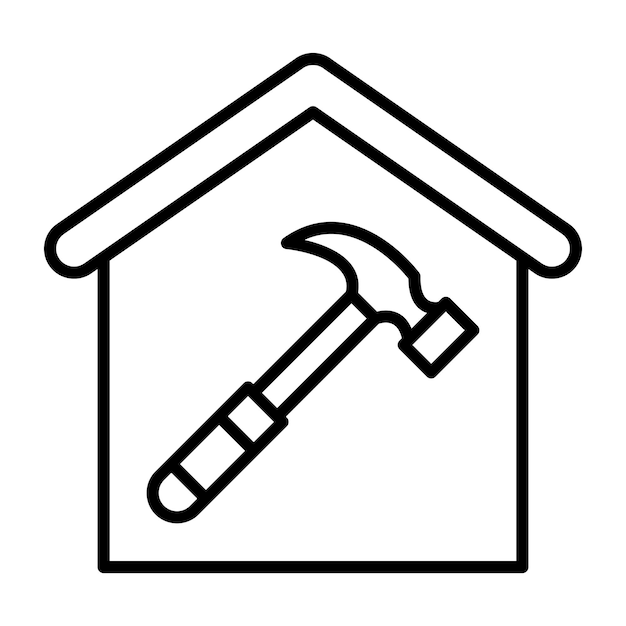 Ilustración de la línea de construcción de la casa