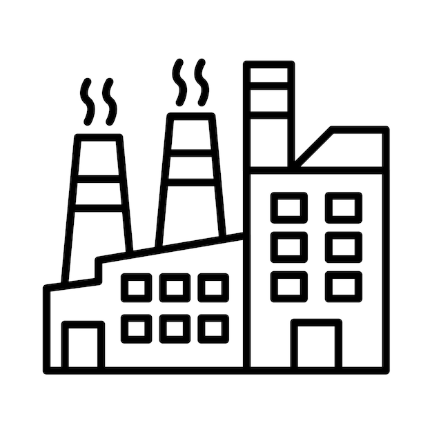 Ilustración de la línea de contaminación de la fábrica