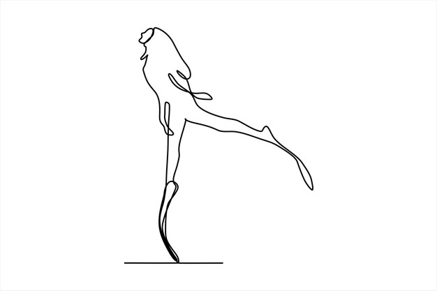 Ilustración de línea continua de buzo femenino