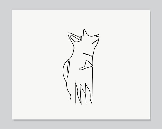 Ilustración de una línea continua de fox