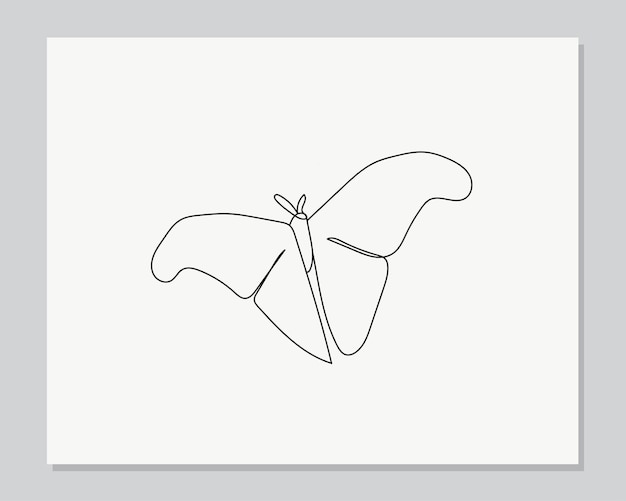 Ilustración de una línea continua de mariposa