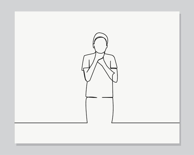Ilustración de una línea continua de problema de salud de la mujer