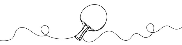 Una ilustración de línea continua de una raqueta de tenis
