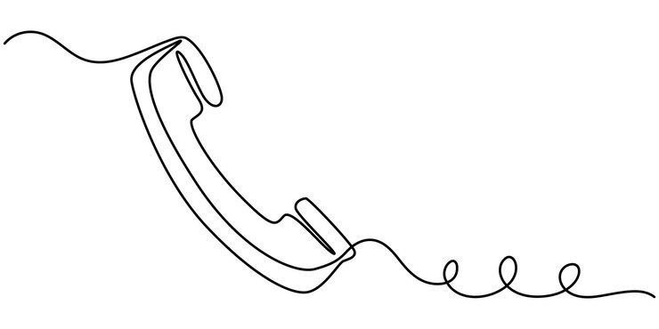 Vector una ilustración de línea continua de un receptor telefónico aislado sobre un fondo blanco