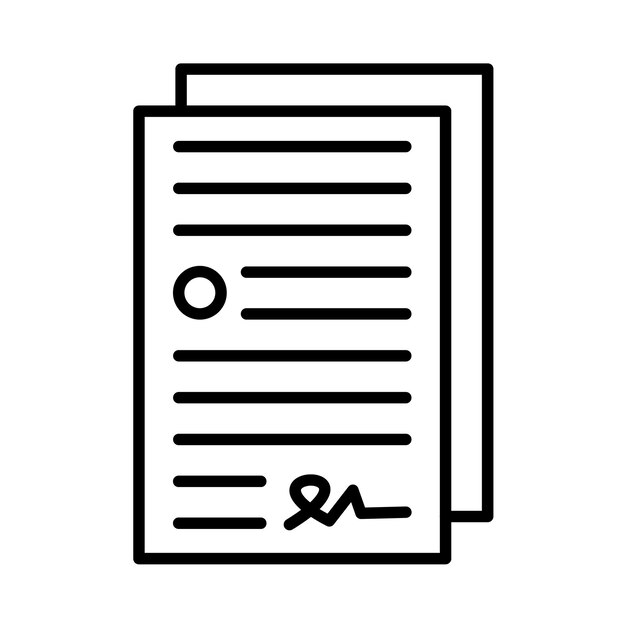 Ilustración de línea de contrato