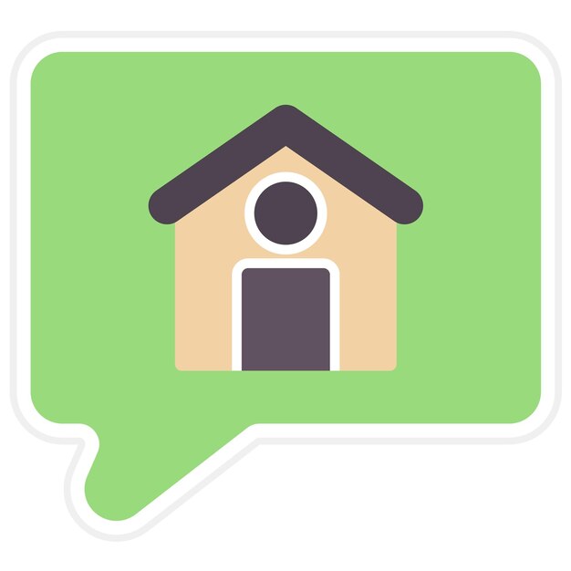 Ilustración de la línea de conversación de la casa