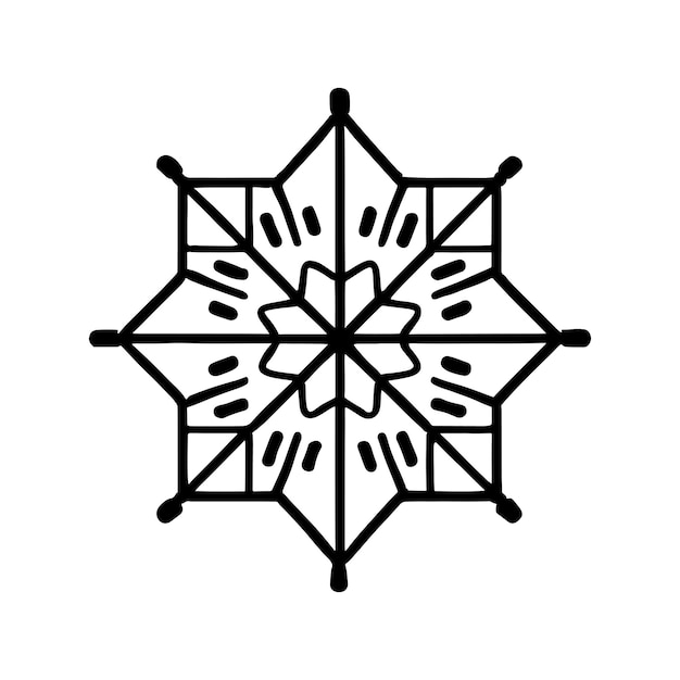 Ilustración de línea de copo de nieve