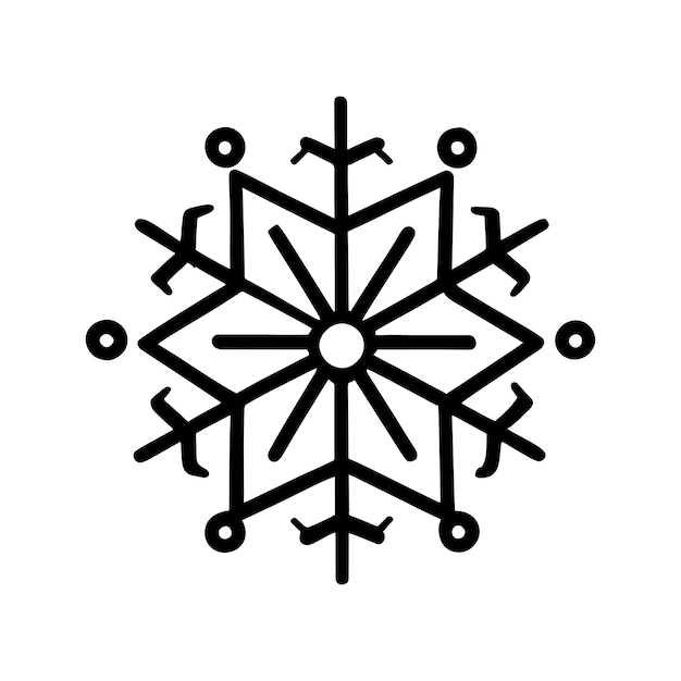 Ilustración de línea de copo de nieve