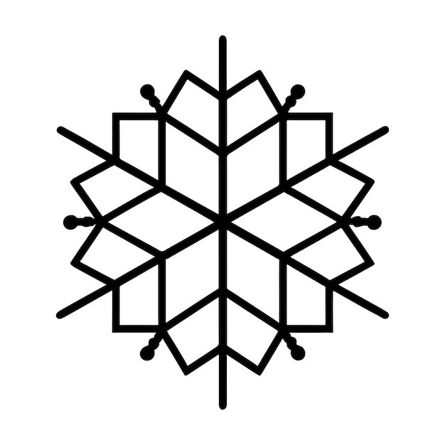 Ilustración de línea de copo de nieve