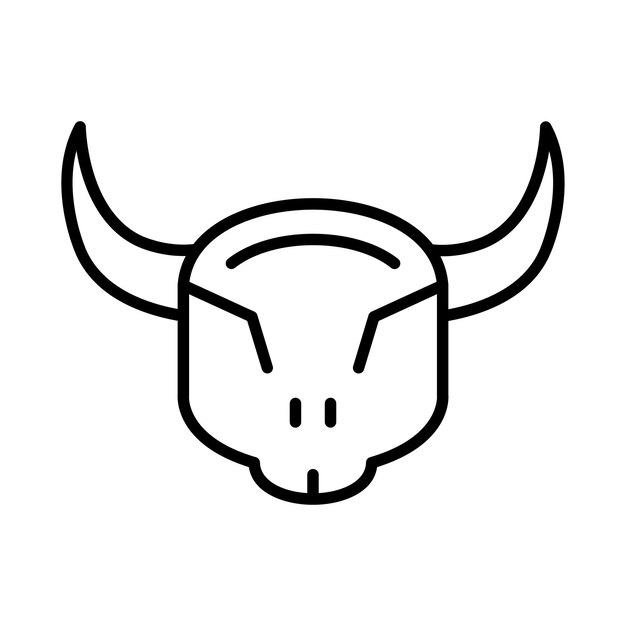 Ilustración de la línea del cráneo de toro