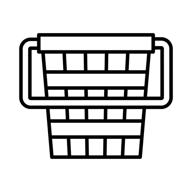 Ilustración de línea de cubo de madera