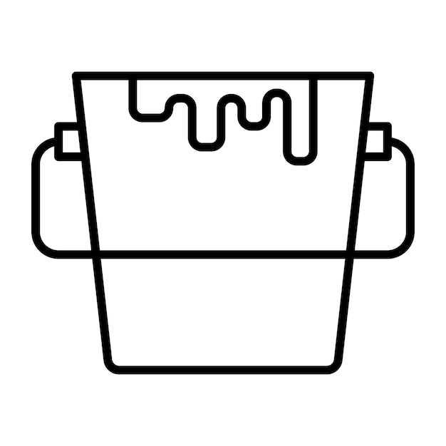 Ilustración de la línea del cubo de pintura