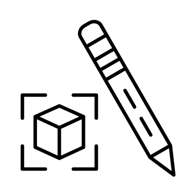 Ilustración de línea de cubo