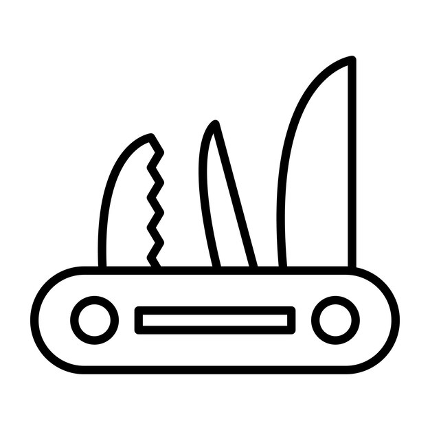 Ilustración de la línea del cuchillo de bolsillo