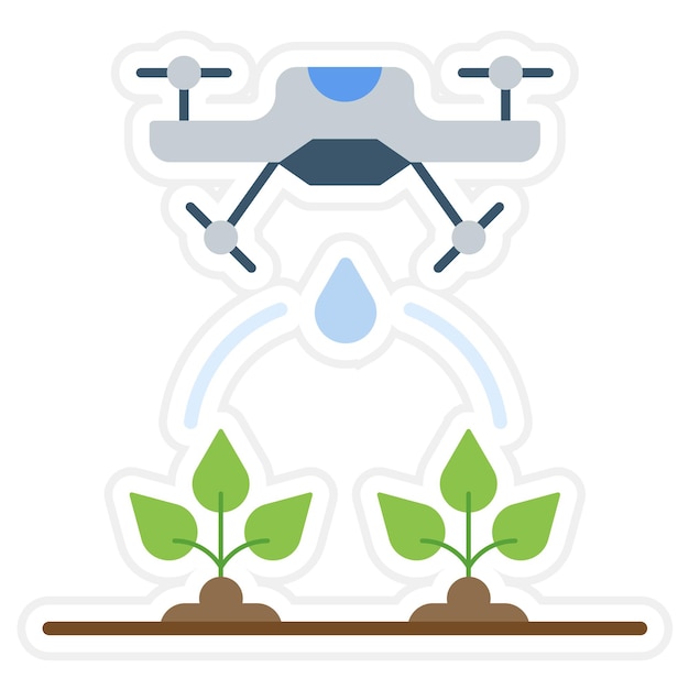 Ilustración de la línea de cultivo inteligente