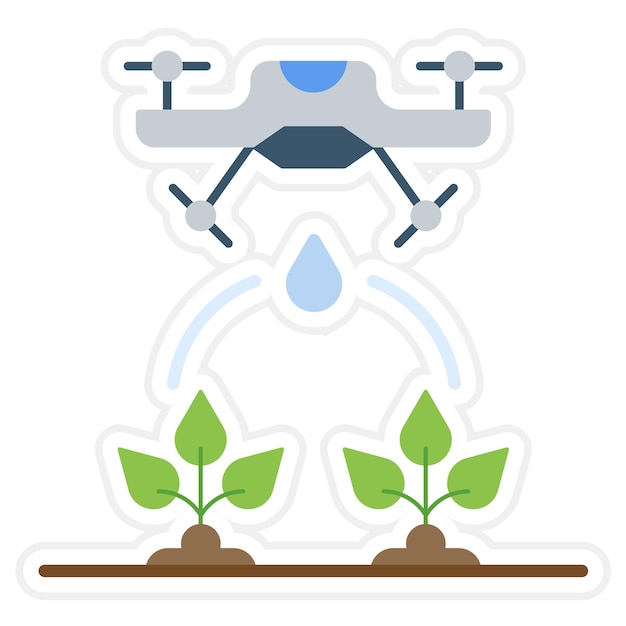 Vector ilustración de la línea de cultivo inteligente