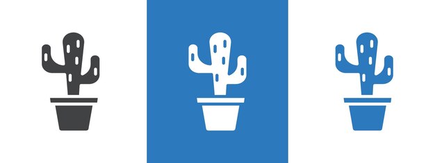 Ilustración de la línea delgada del icono del cactus