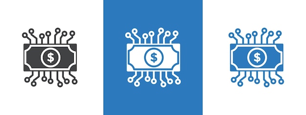 Ilustración de la línea delgada del icono de la moneda digital