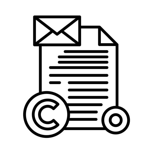 Ilustración de la línea de derechos de autor
