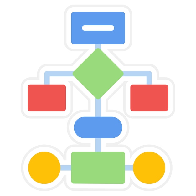 Ilustración de la línea del diagrama de flujo del proceso