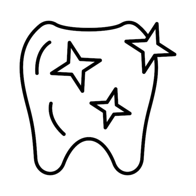 Vector ilustración de la línea de dientes limpios