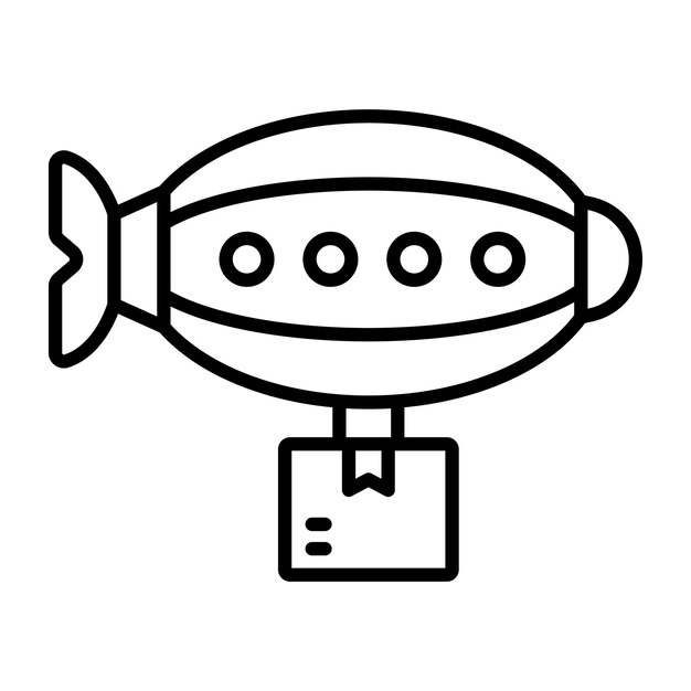 Ilustración de la línea del dirigible
