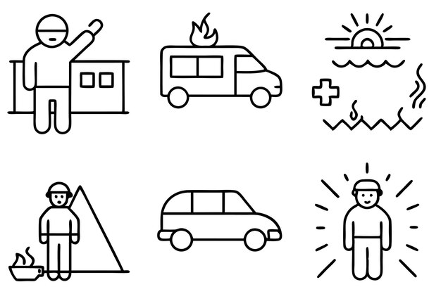 Ilustración de línea de emergencia Símbolo abstracto de urgencia