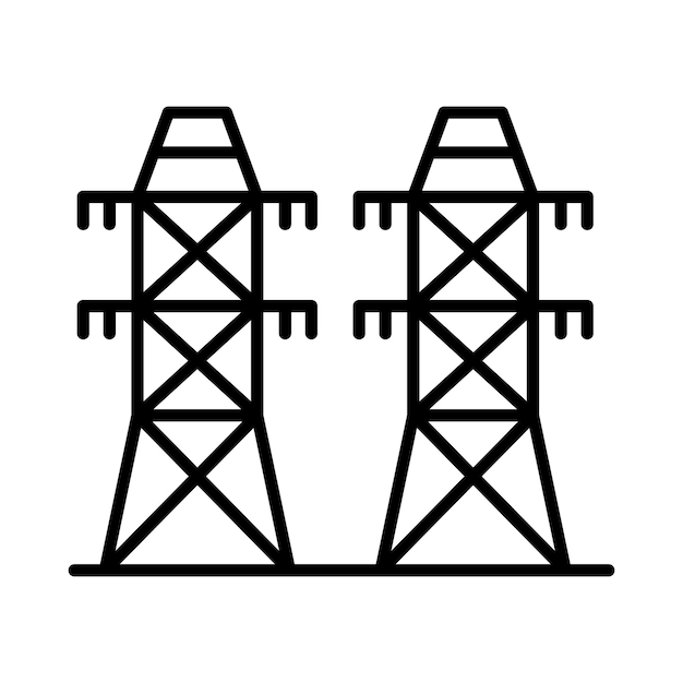 Vector ilustración de la línea de energía eléctrica