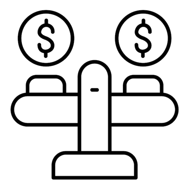 Ilustración de la línea de escala de dinero