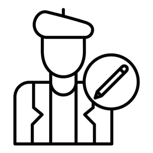 Ilustración de la línea del escritor masculino