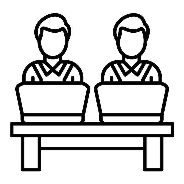 Ilustración de la línea del espacio de coworking