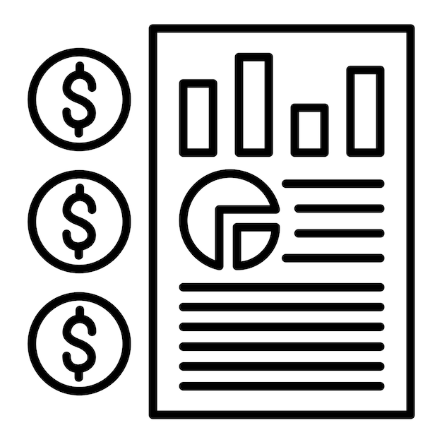 Ilustración de la línea del estado financiero