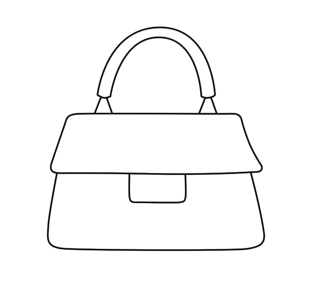 Ilustración de la línea de garabateo del bolso de mano o de la bolsa de embrague