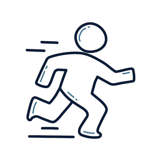 Ilustración de la línea de garabateo del hombre que corre Vector de íconos del hombre que Corre