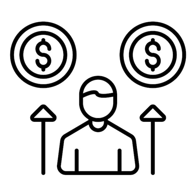 Ilustración de la línea de hacer dinero