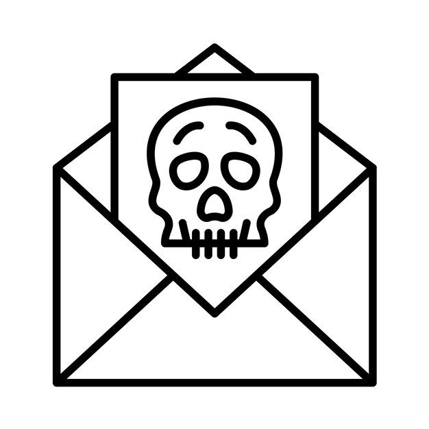 Ilustración de línea hackeada por correo electrónico