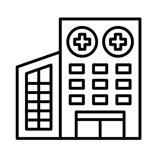 Ilustración de la línea del hospital