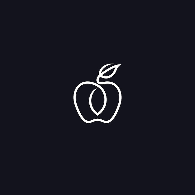 Ilustración de línea de icono de vector de logotipo de apple