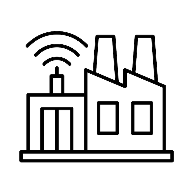 Ilustración de línea de industria inteligente