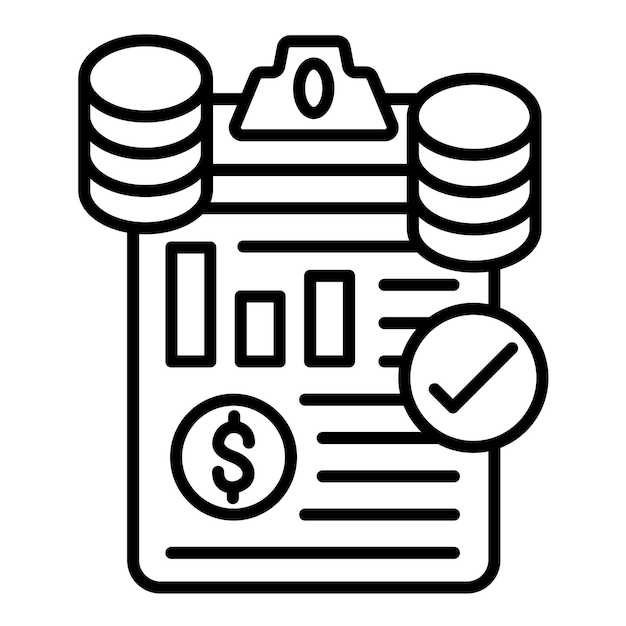Ilustración de la línea del informe de datos financieros