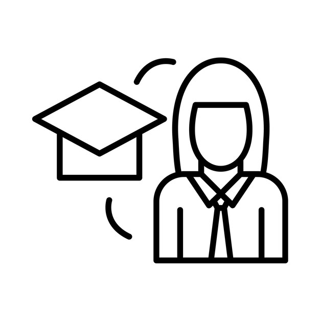 Ilustración de línea de instructora femenina