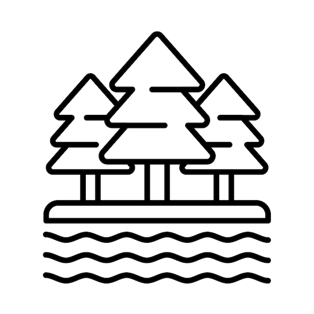 Ilustración de la línea del lago