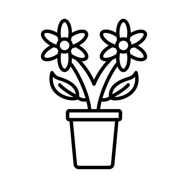 Ilustración de la línea de la maceta