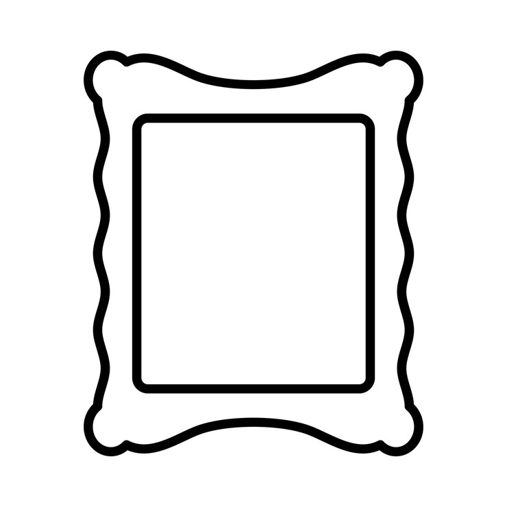 Vector ilustración de la línea del marco de la foto