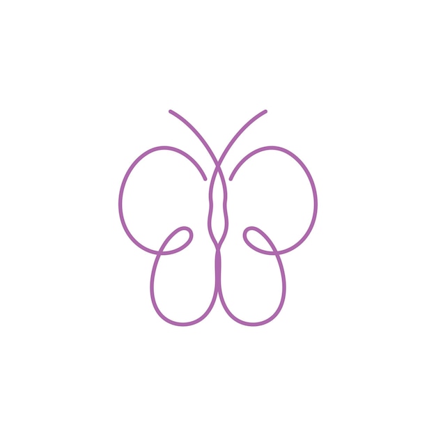 Ilustración de línea de mariposa de belleza