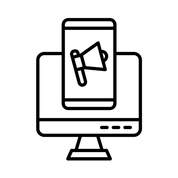 Ilustración de la línea de marketing digital