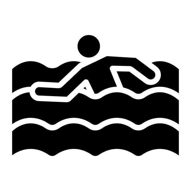Ilustración de la línea de natación