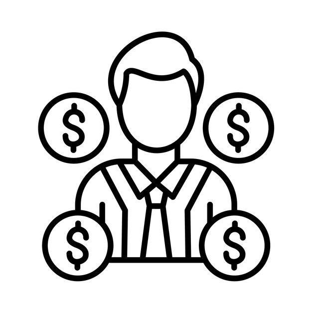 Ilustración de la línea del oficial de finanzas